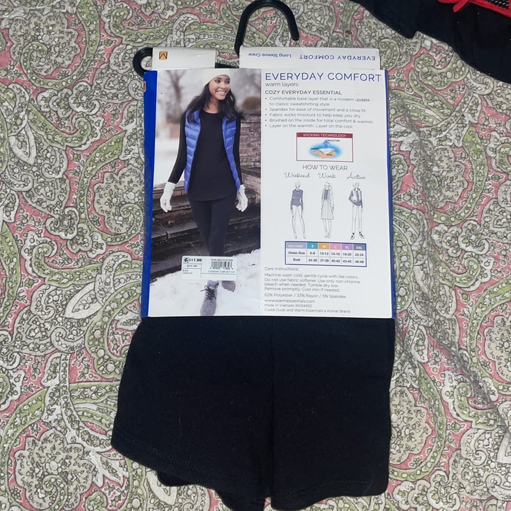 BNWT Warm Essentials by Cuddl Duds long sleeved, crew, layering top & sz. M - Picture 4 of 5